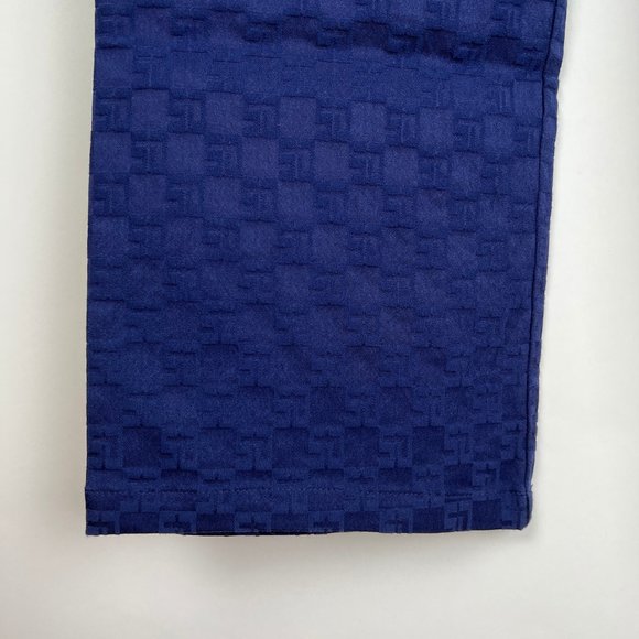 St. John High Rise Woven Jacquard Embroidered Logo Straight Leg Trouser Pants - Picture 5 of 7